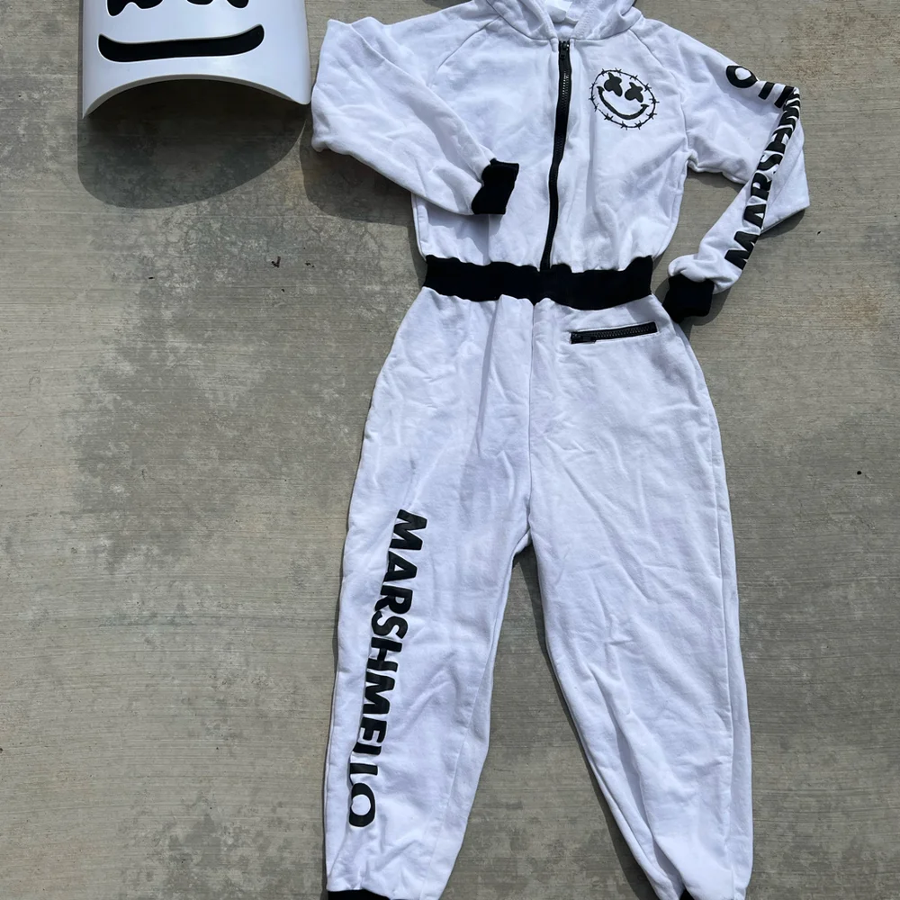 Halloween DJ marshmallow kids one piece romper & mask